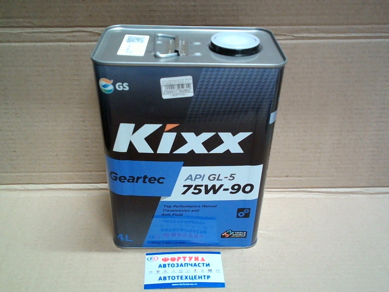 Масло трансмиссионное 75W-90 (4л. железо) Kixx Geartec GL-5 /L296244TE1/ синтетика/ на  