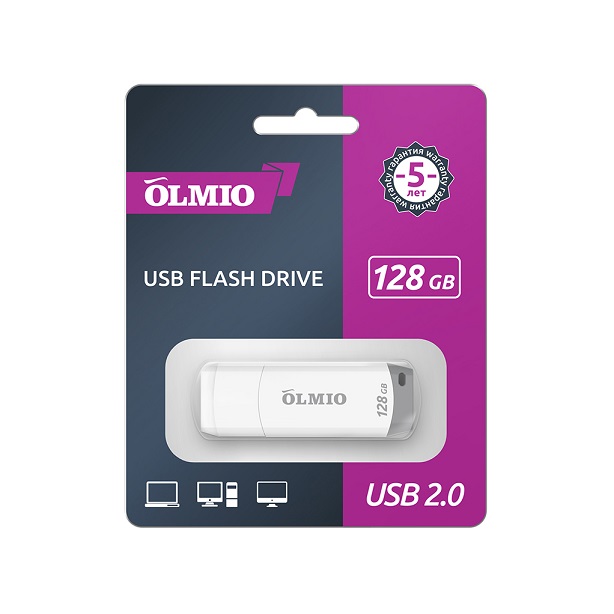 USB флеш накопитель 128GB, U-181, USB2.0, OLMIO на  