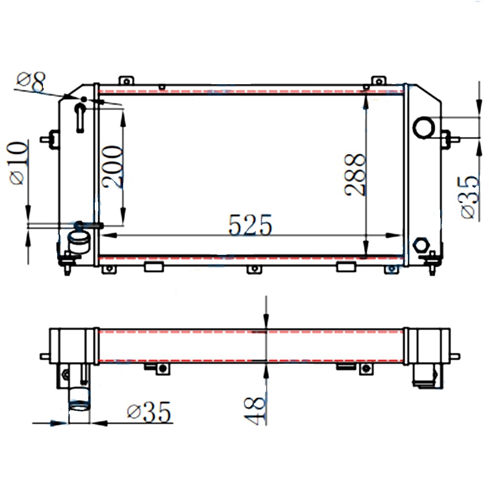 Радиатор TO-0459-48 /TOYOTA LITEACE,  TOWNACE TRUCK 1986-1999 CM60,  YM60,  YM65 2C,  2Y/ ADR на  
